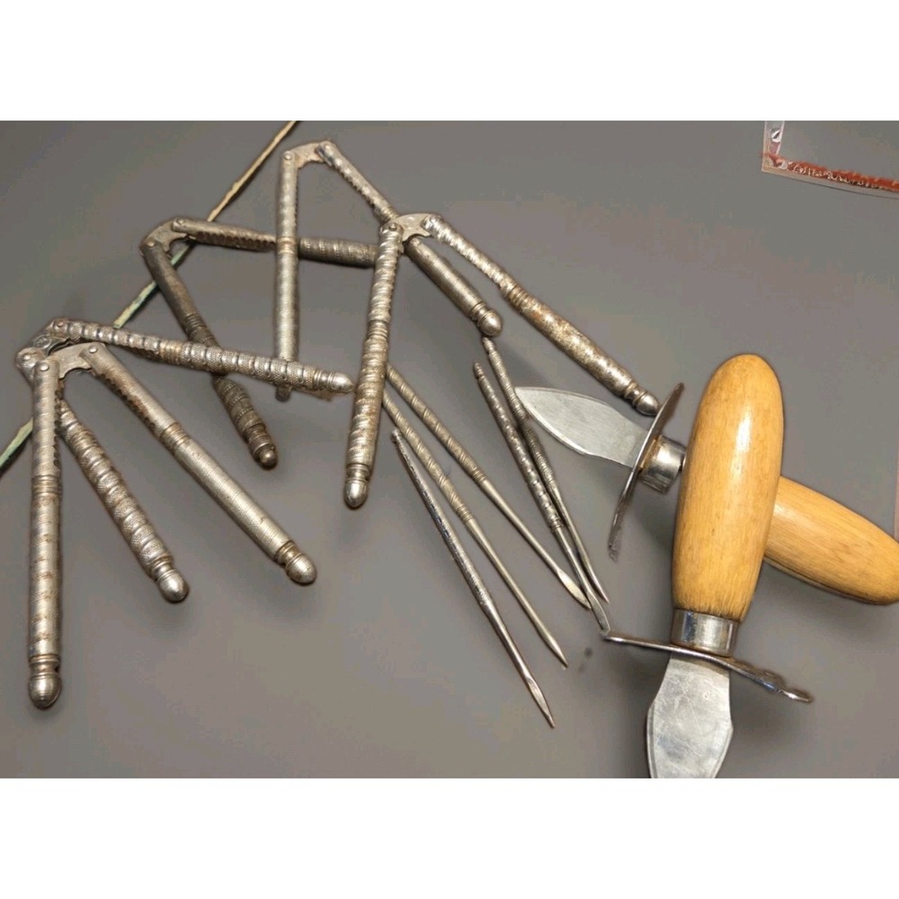 Lot 12 Vintage HMQ Nut Crackers Shuckers Picks Crab Lobster Shellfish Picker